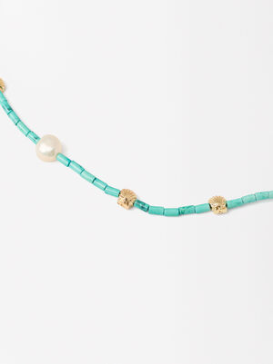 Anklet Bracelet With Shells And Pearls