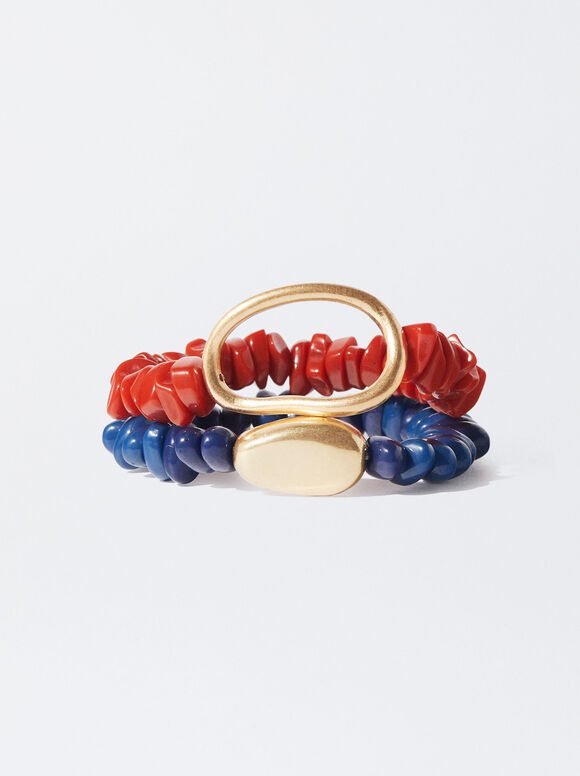 Bicolor Elastic Bracelet , Multicolor, hi-res