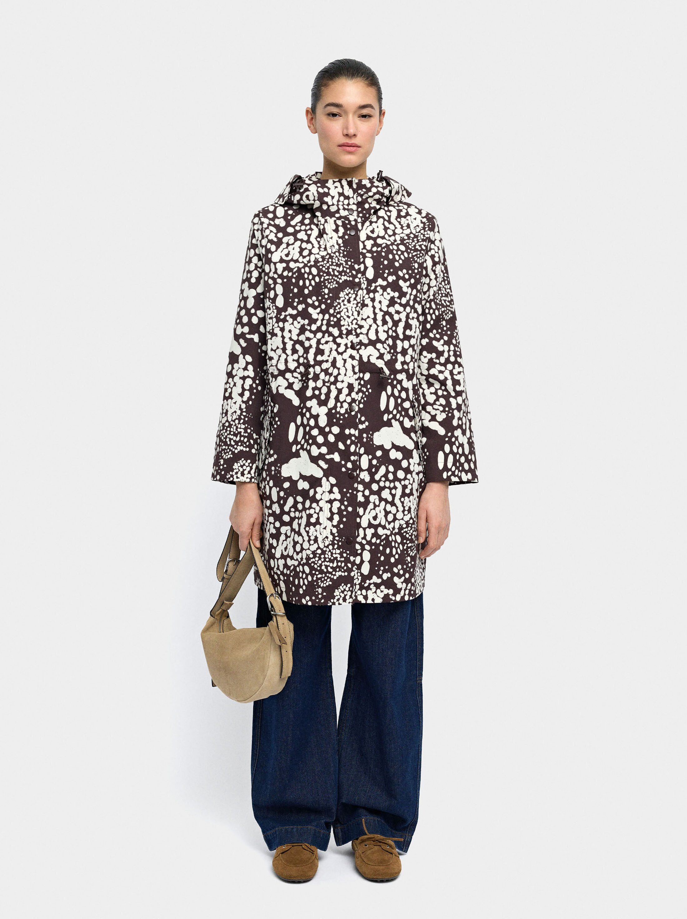 Polka dot parka with hood image number 3.0