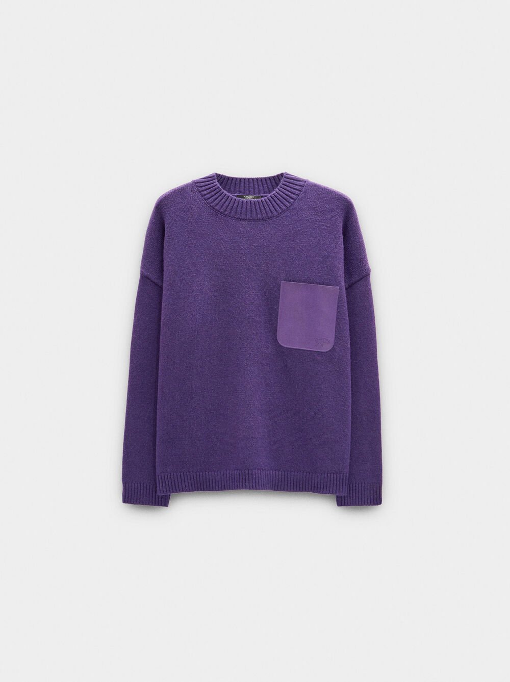 Maglione in maglia con taschino effetto pelle