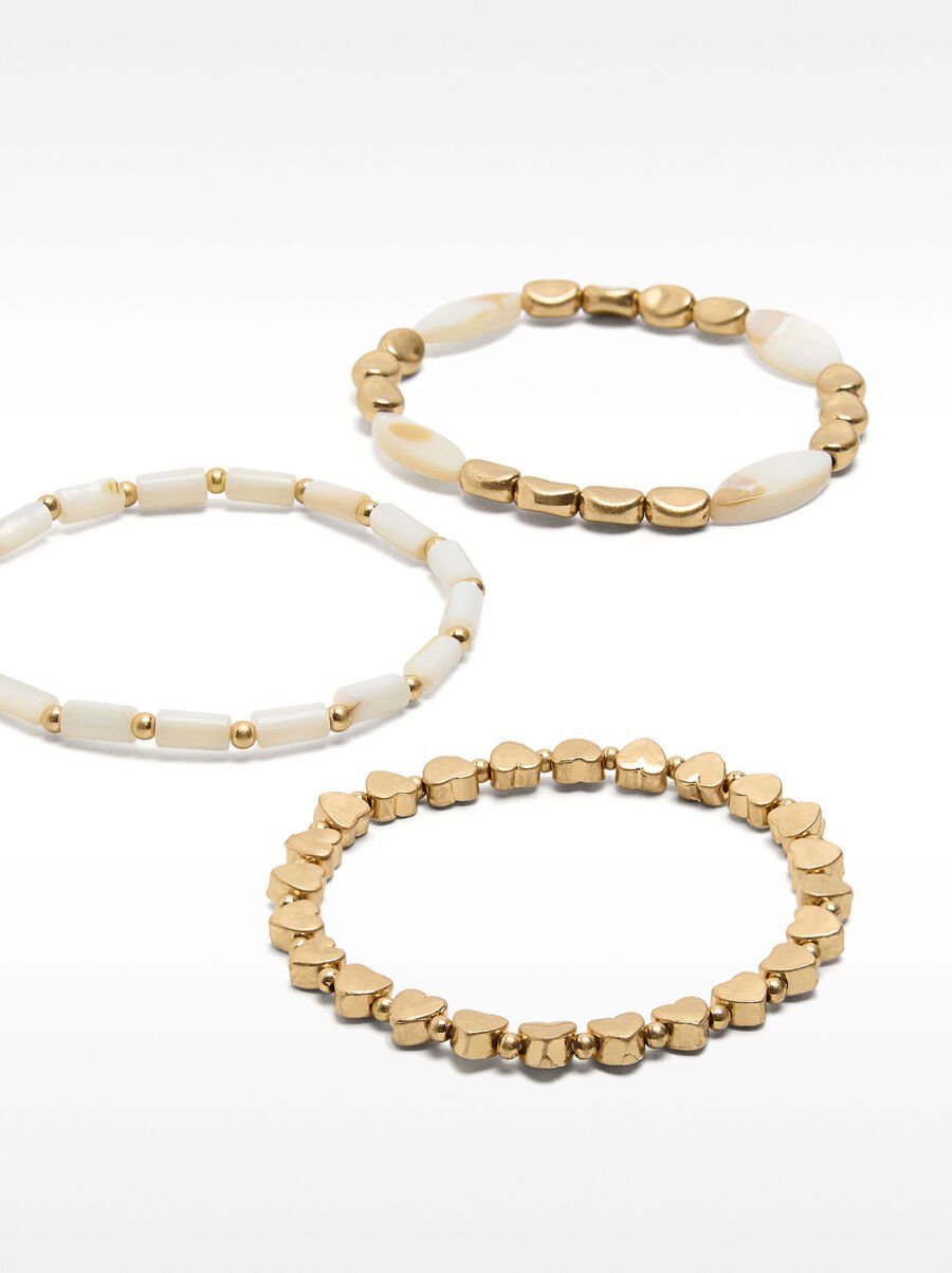 Elastic bracelet set with shells