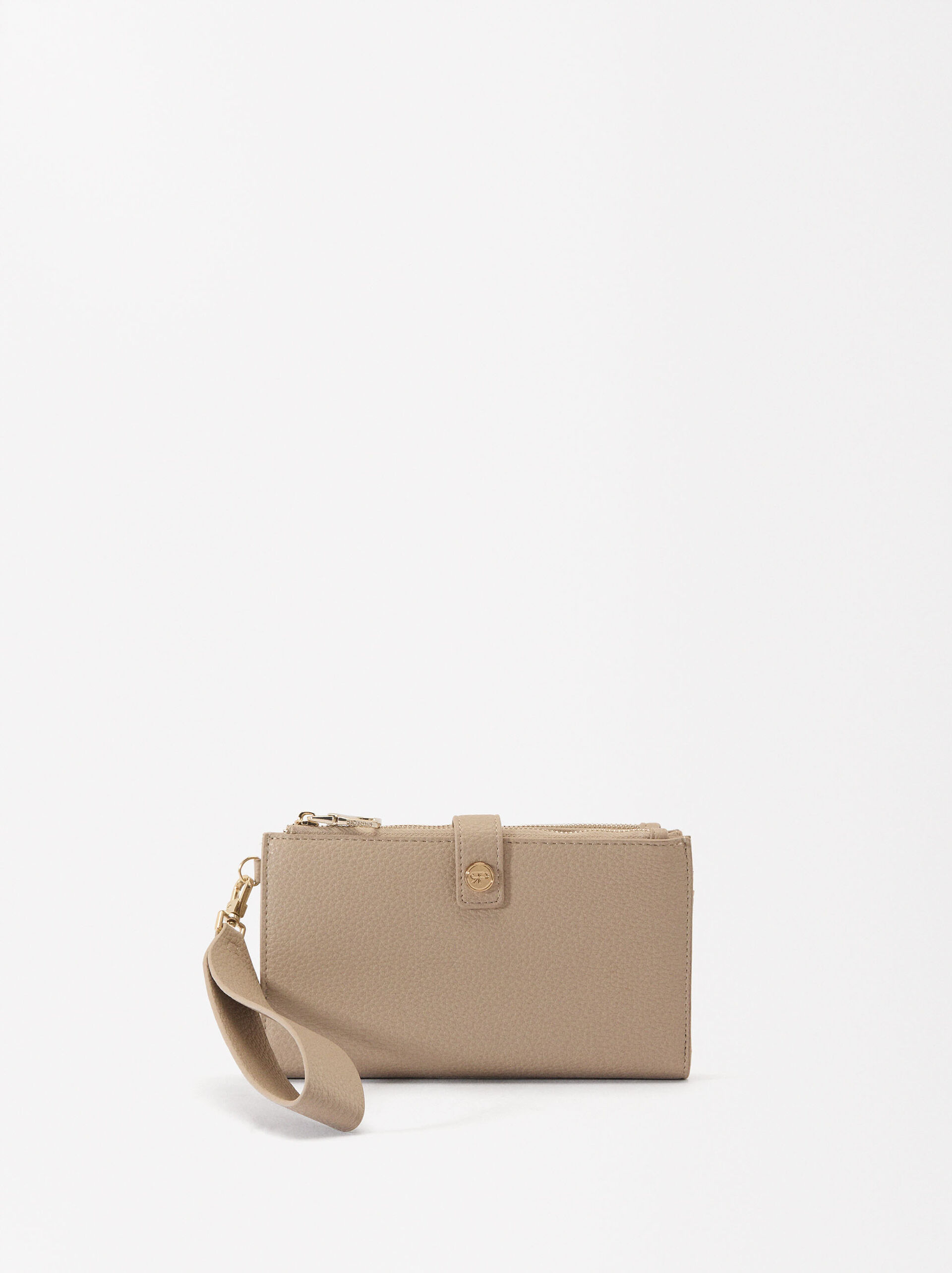 dragonne Portefeuille avec dragonne Beige | Parfois