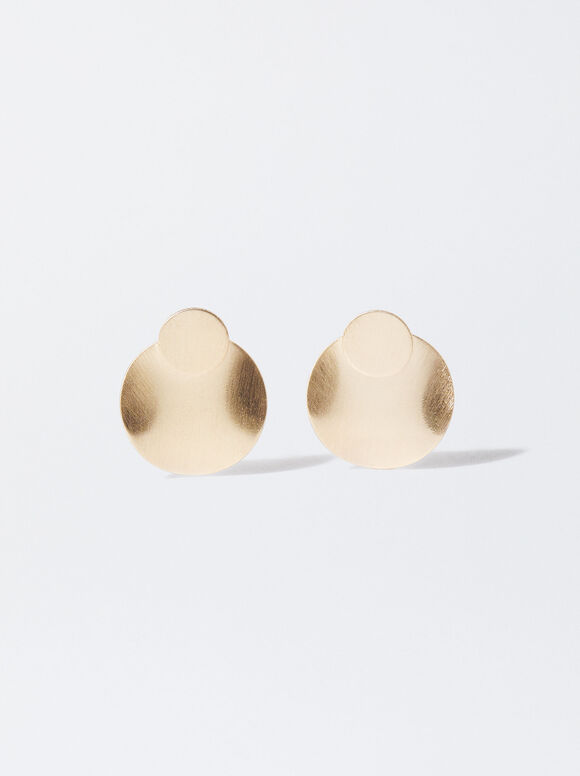 Golden Earrings With Resin, Golden, hi-res