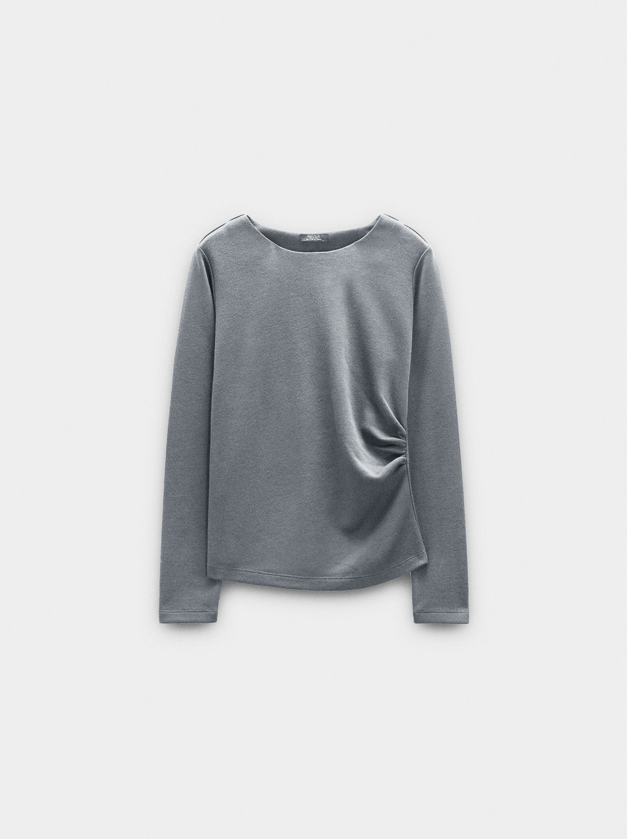 T-shirt with draped detail image number 5.0