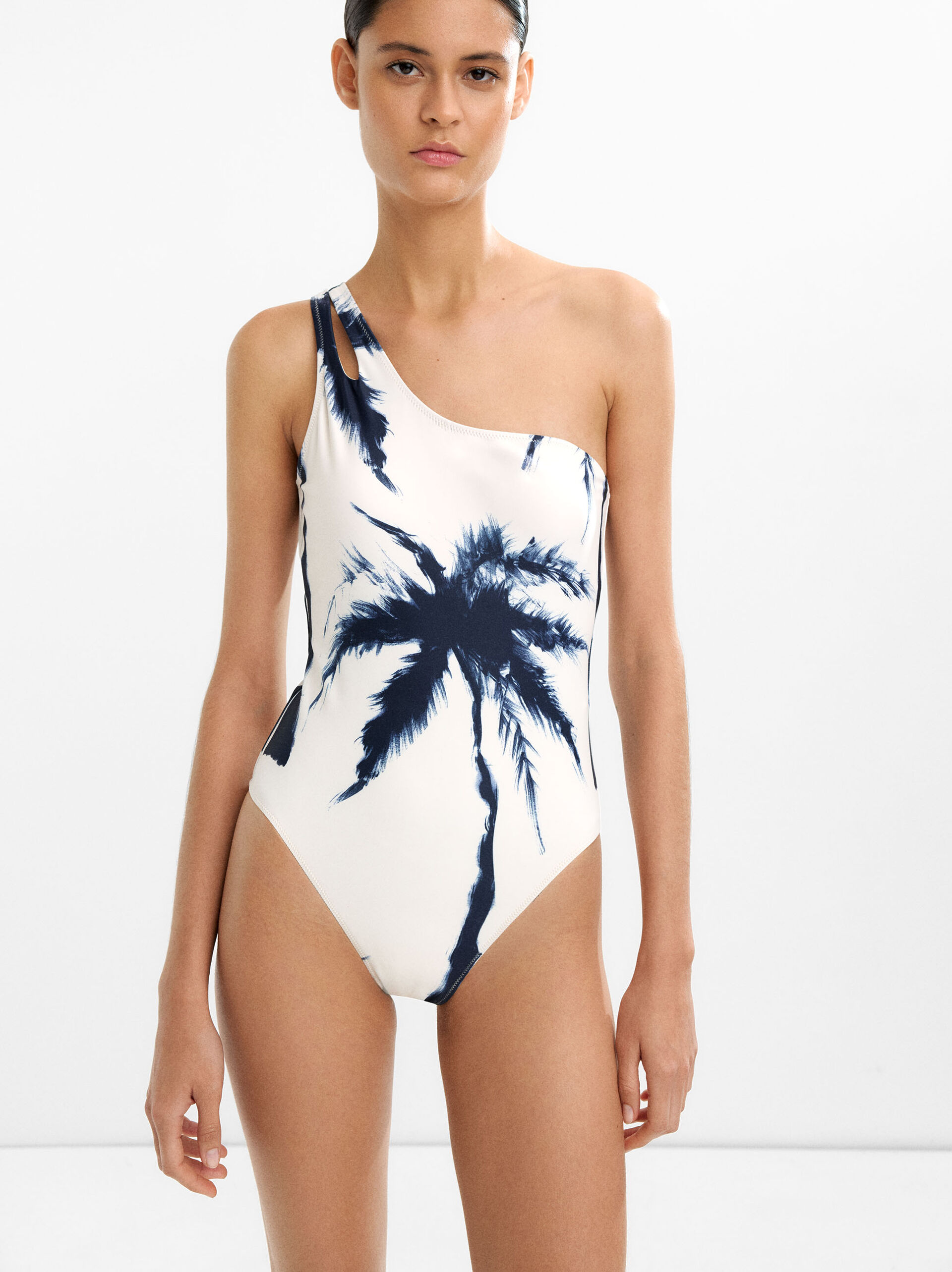 Costume da bagno stampato con palme image number 4.0