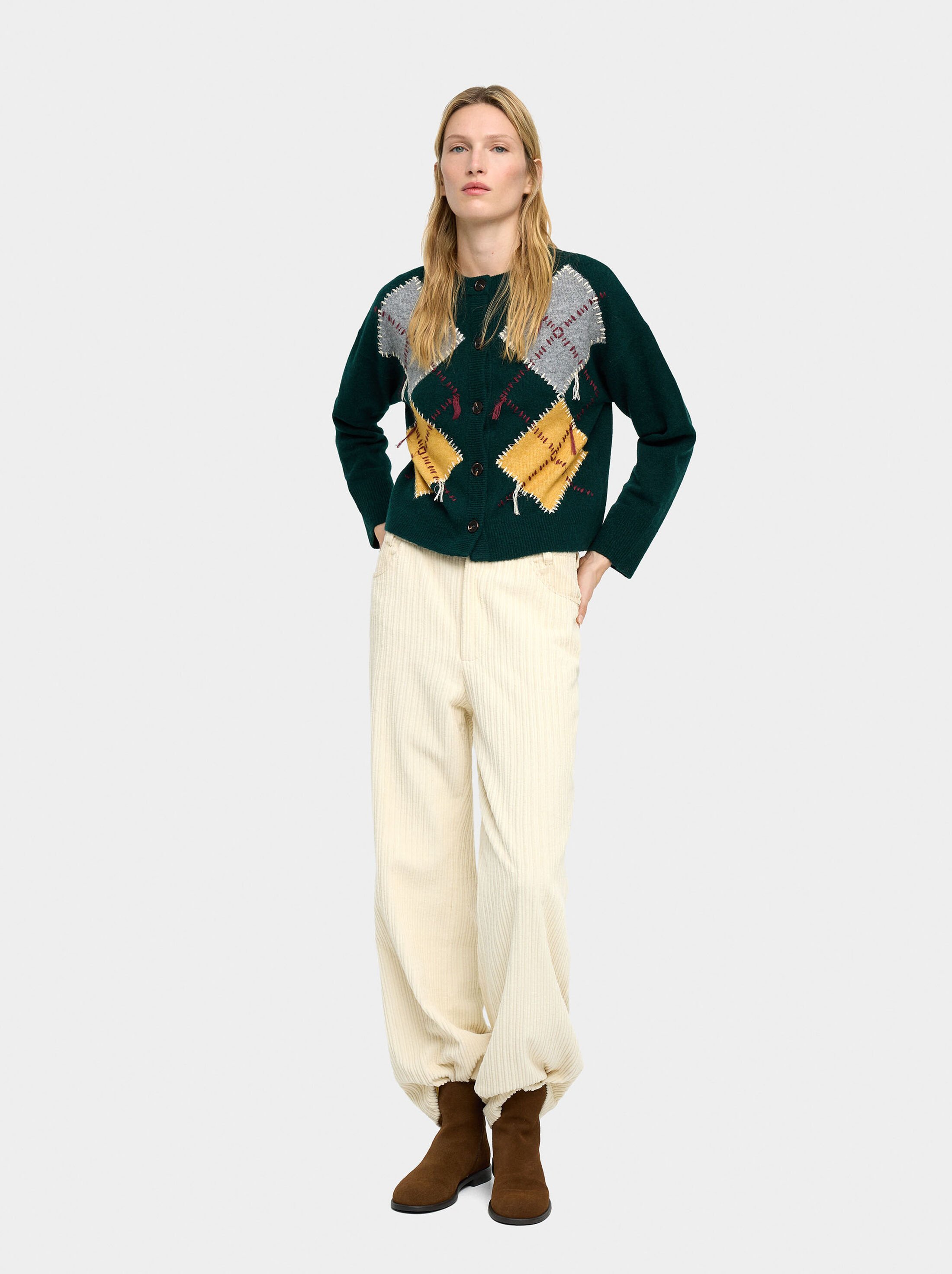 Cardigan de punt amb rombes image number 1.0