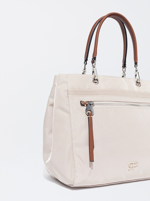  Nylon Tote Bag , Ecru, hi-res