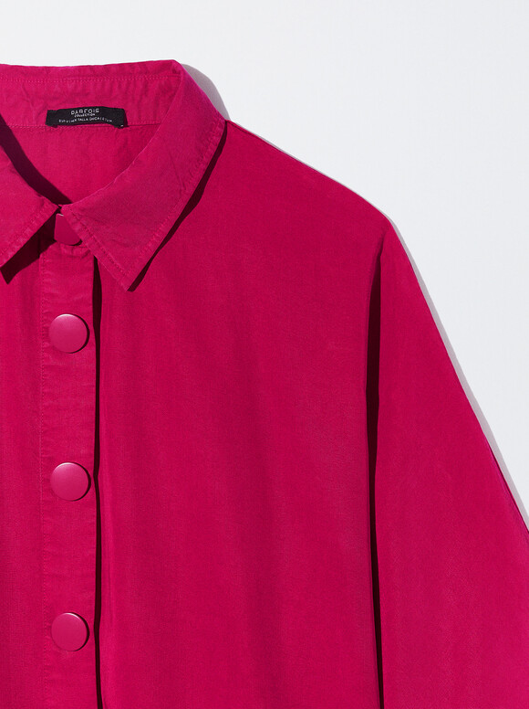 Lyocell Shirt, Fuchsia, hi-res