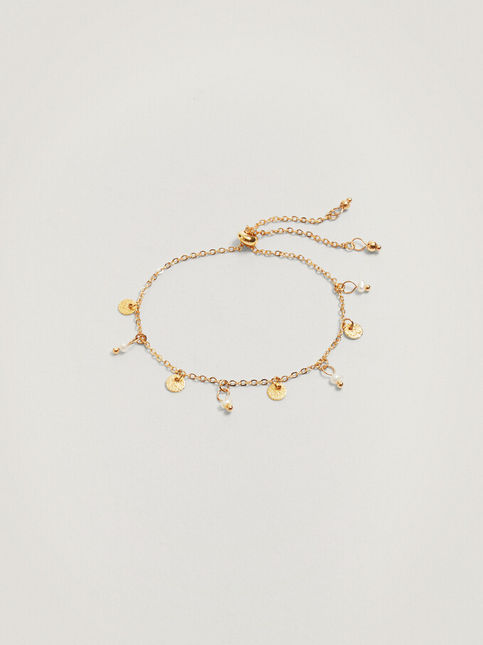 Adjustable Bracelet With Pendants, Golden, hi-res