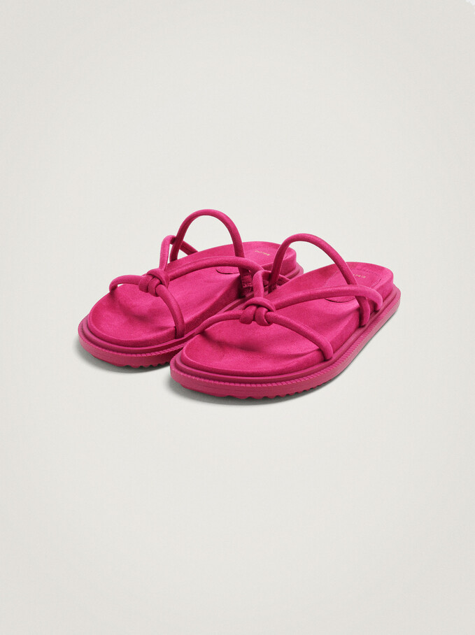 Strap Sandals With Knot, Pink, hi-res