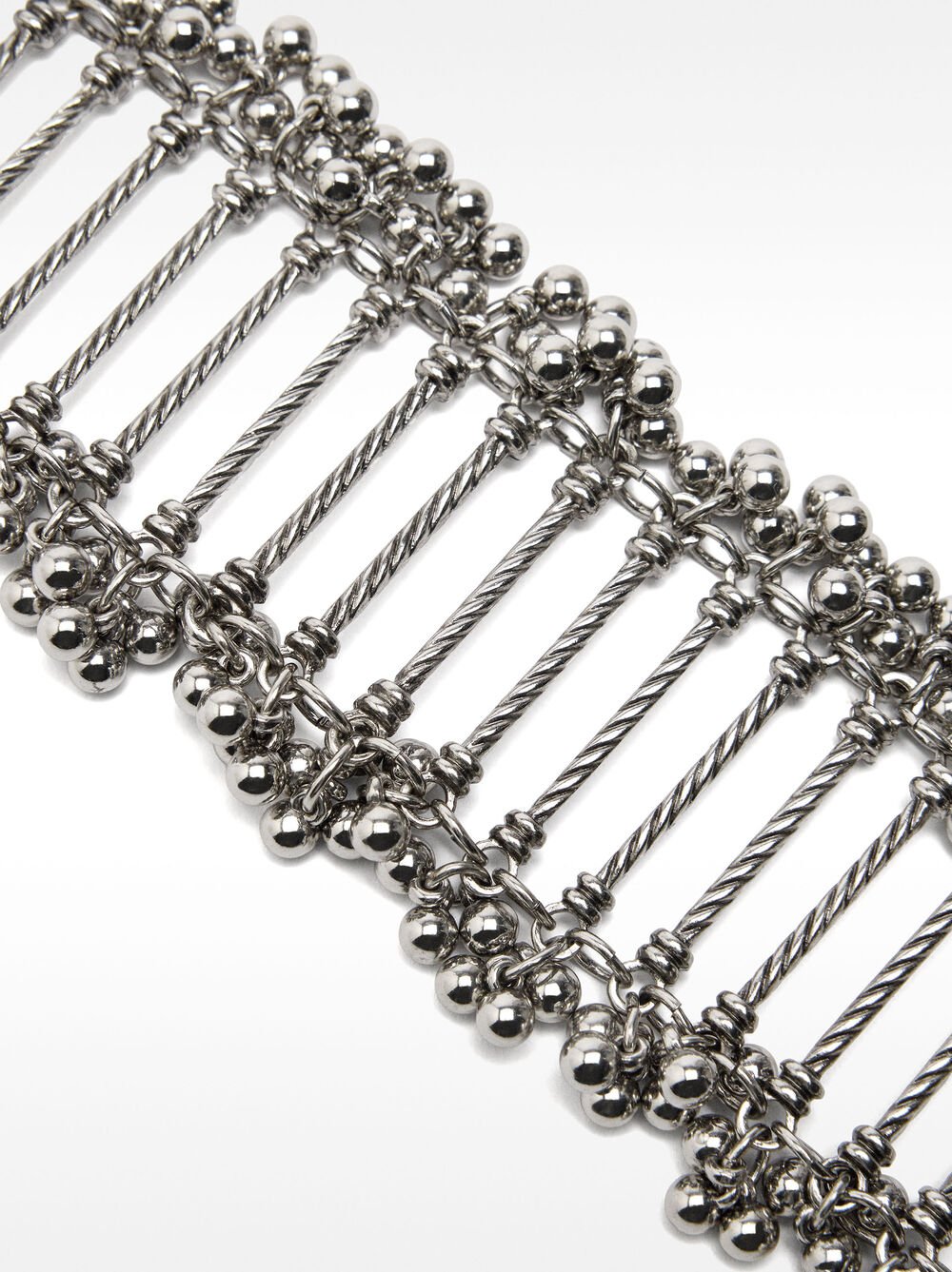 Ankle bracelet with bars and spheres