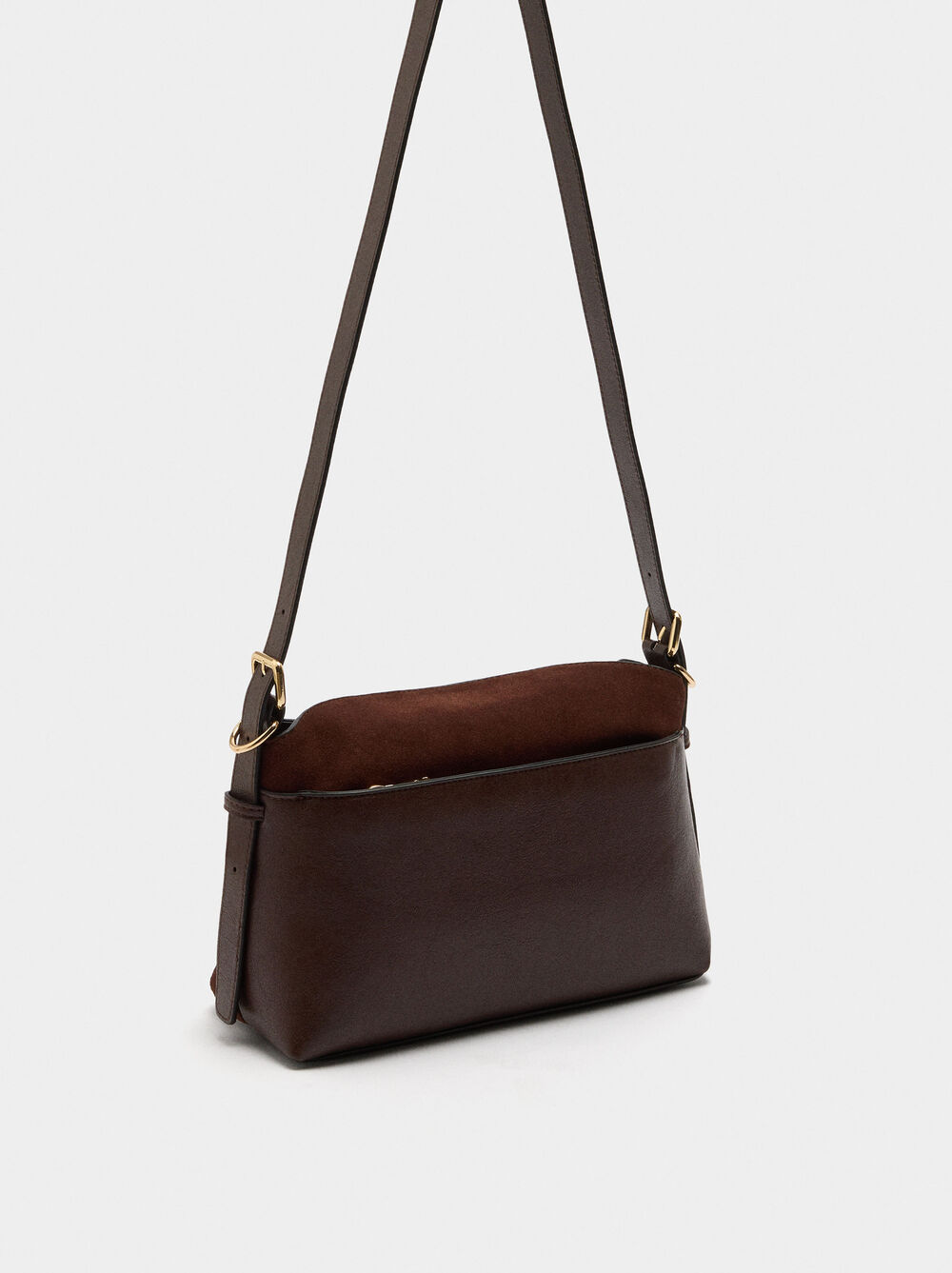 Crossbody bag with leather details