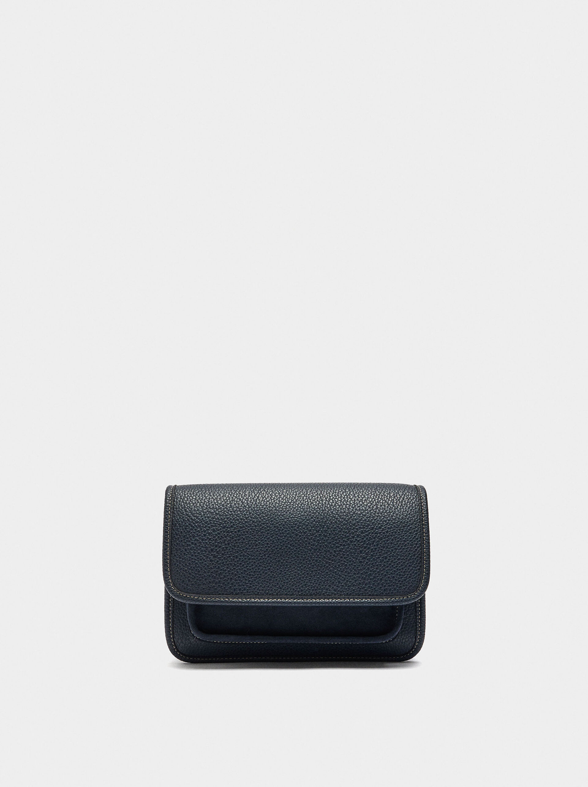 Crossbody bag with texture and flap image number 0.0