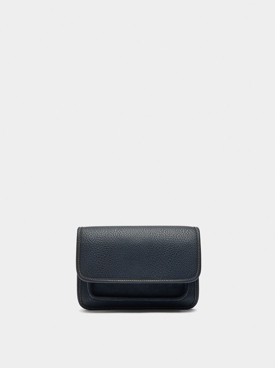 Crossbody bag with texture and flap