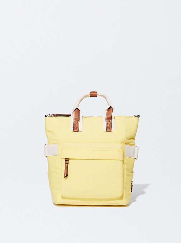 Canvas Backpack, Yellow, hi-res
