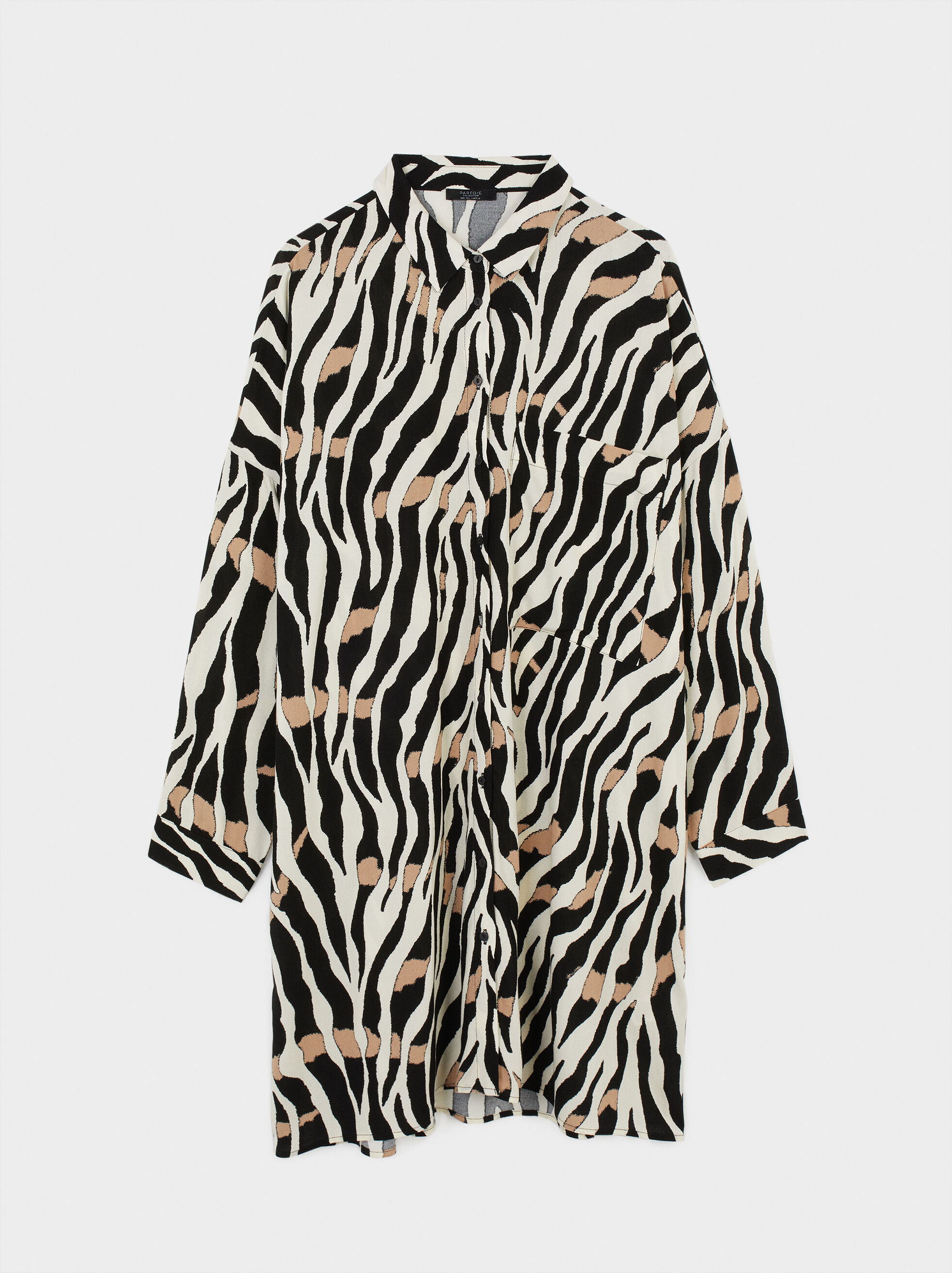 white leopard print shirt dress