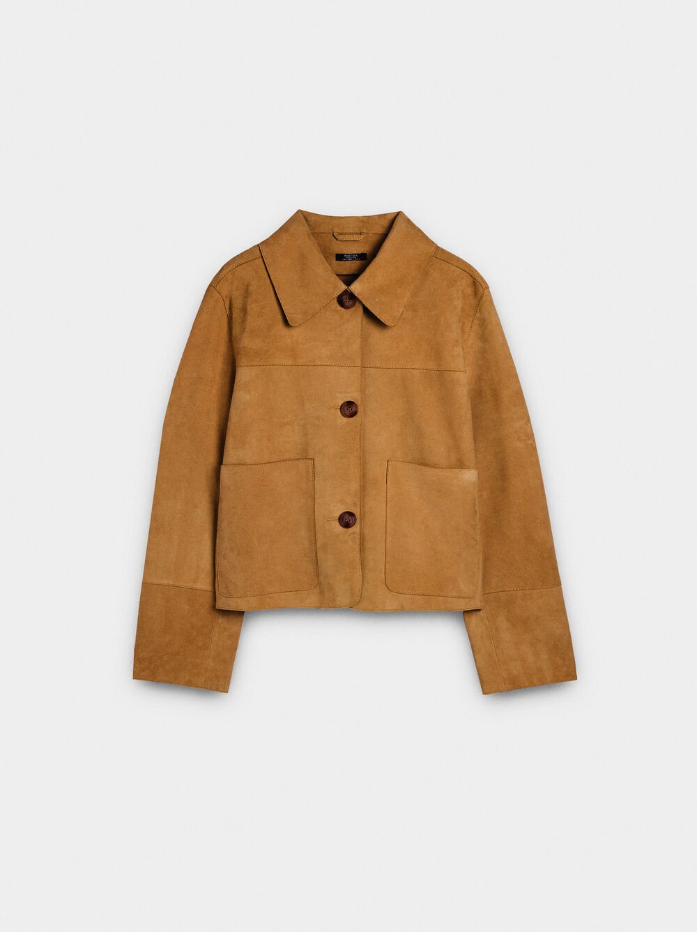 Leather jacket with buttons