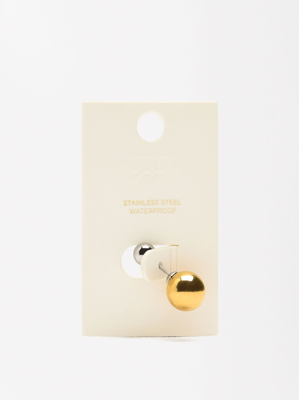 Individual bicolor spheres earring - stainless steel