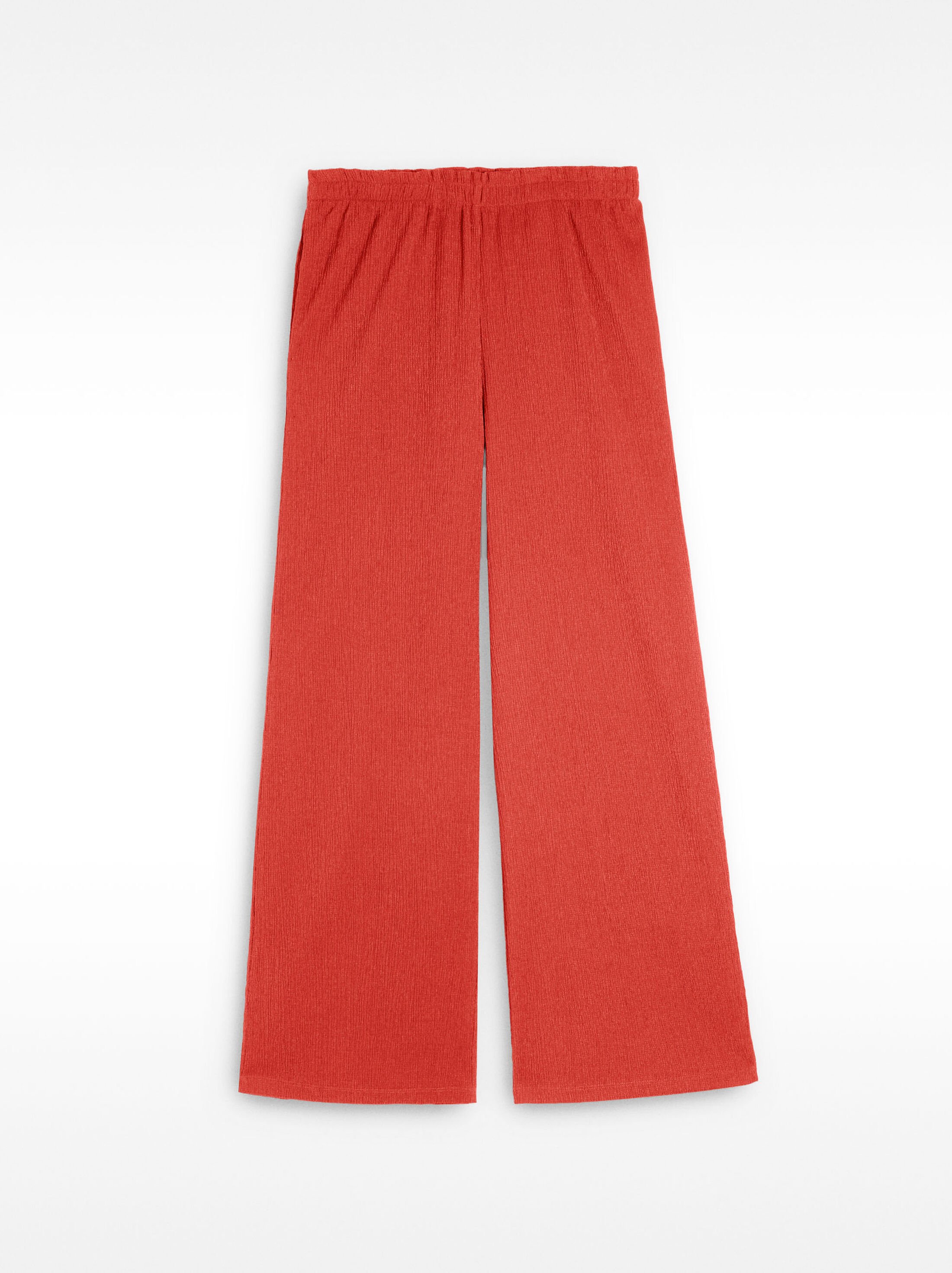 Textured trousers with elastic waist image number 4.0