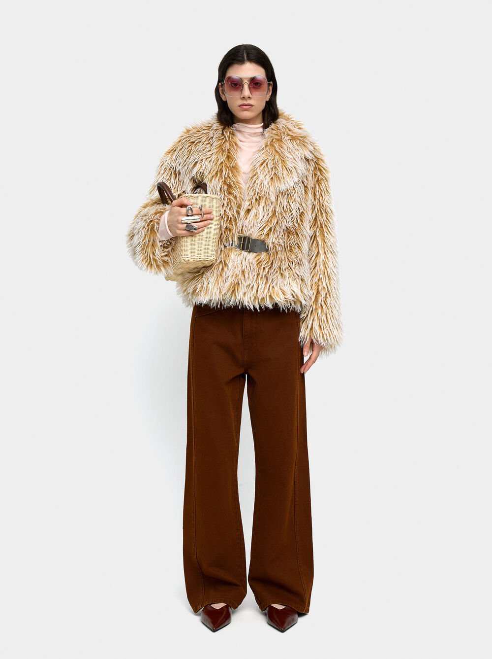 Faux fur effect jacket