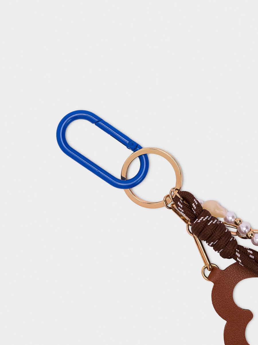 Keychain charm with heart and star