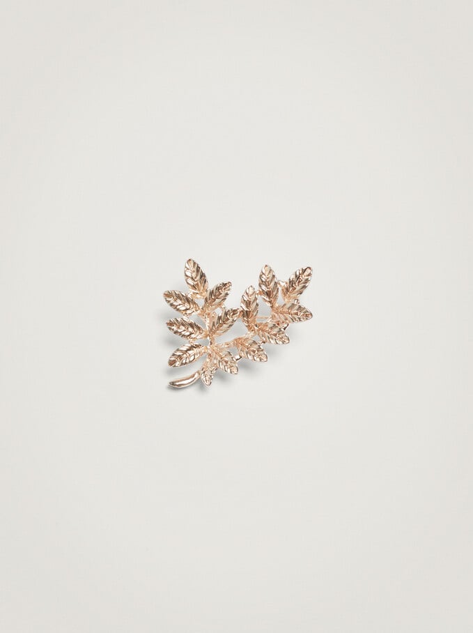 Leaf Brooch, Rose Gold, hi-res