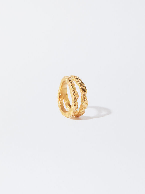 Golden Stainless Steel Ring, Golden, hi-res