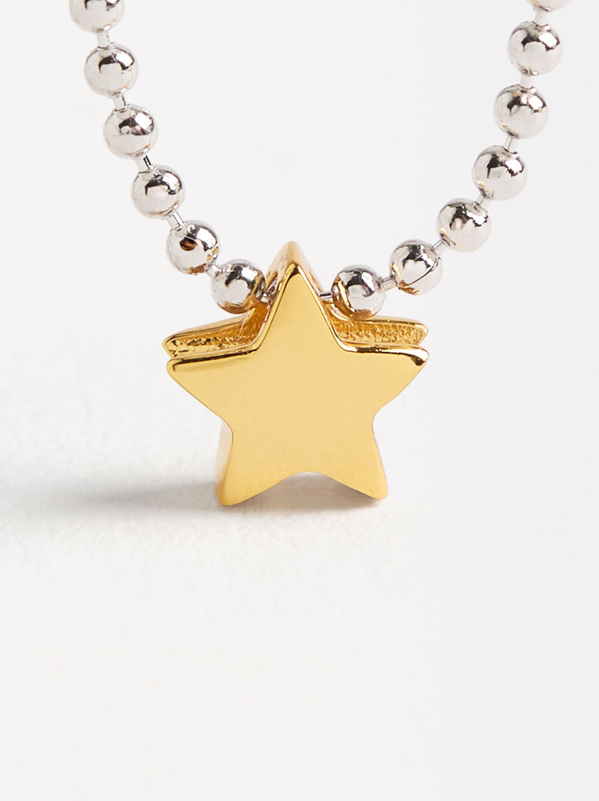 Bicolor necklace with star - 925 sterling silver image number 5.0