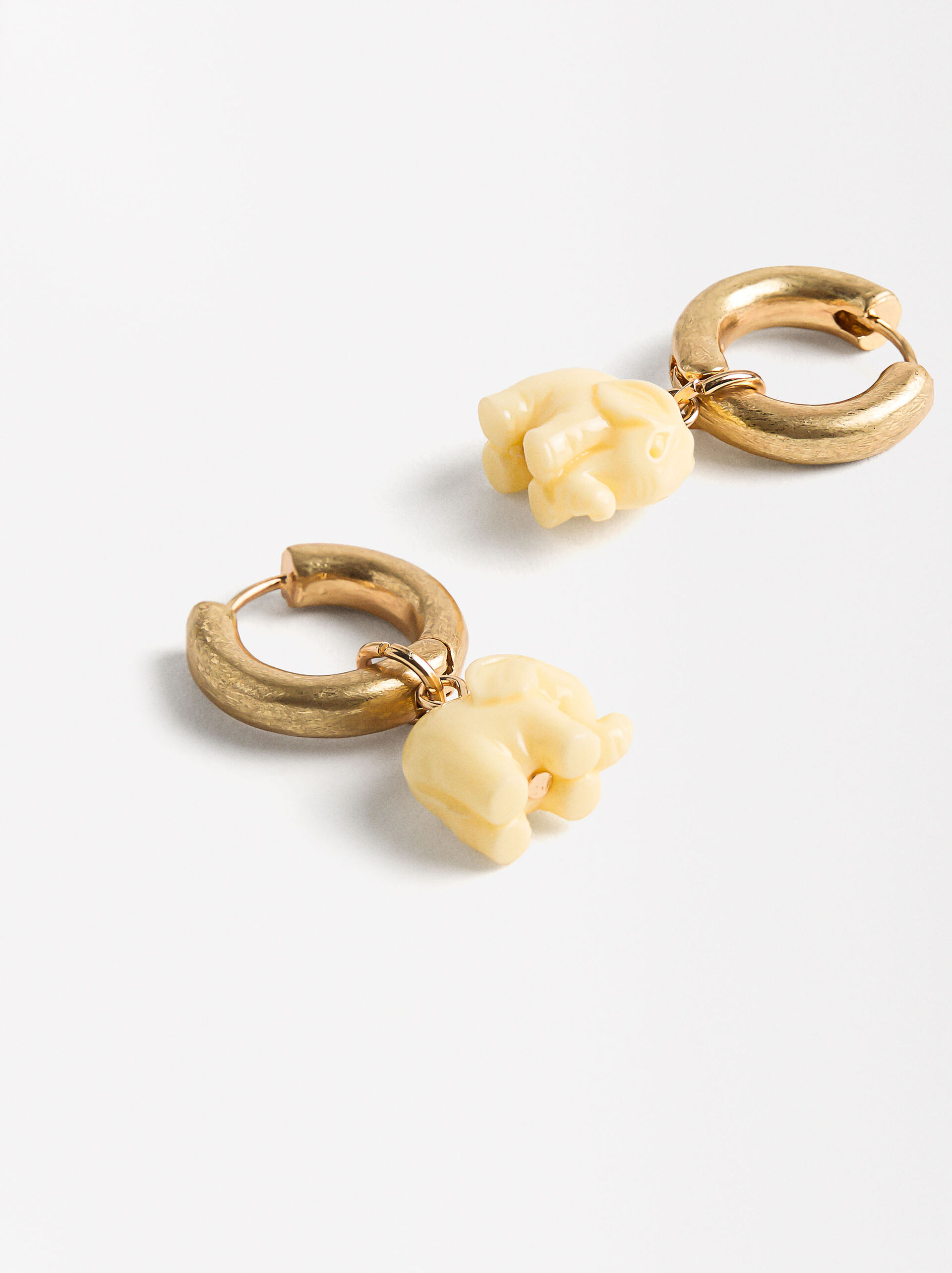 Hoop earrings with elephant image number 2.0