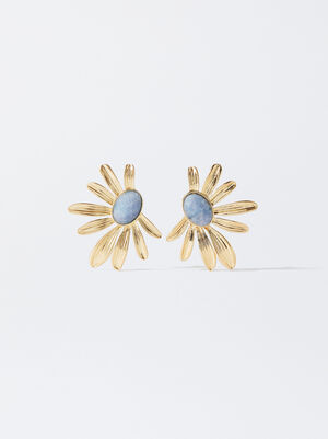 Flower Earrings With Stone image number 0.0