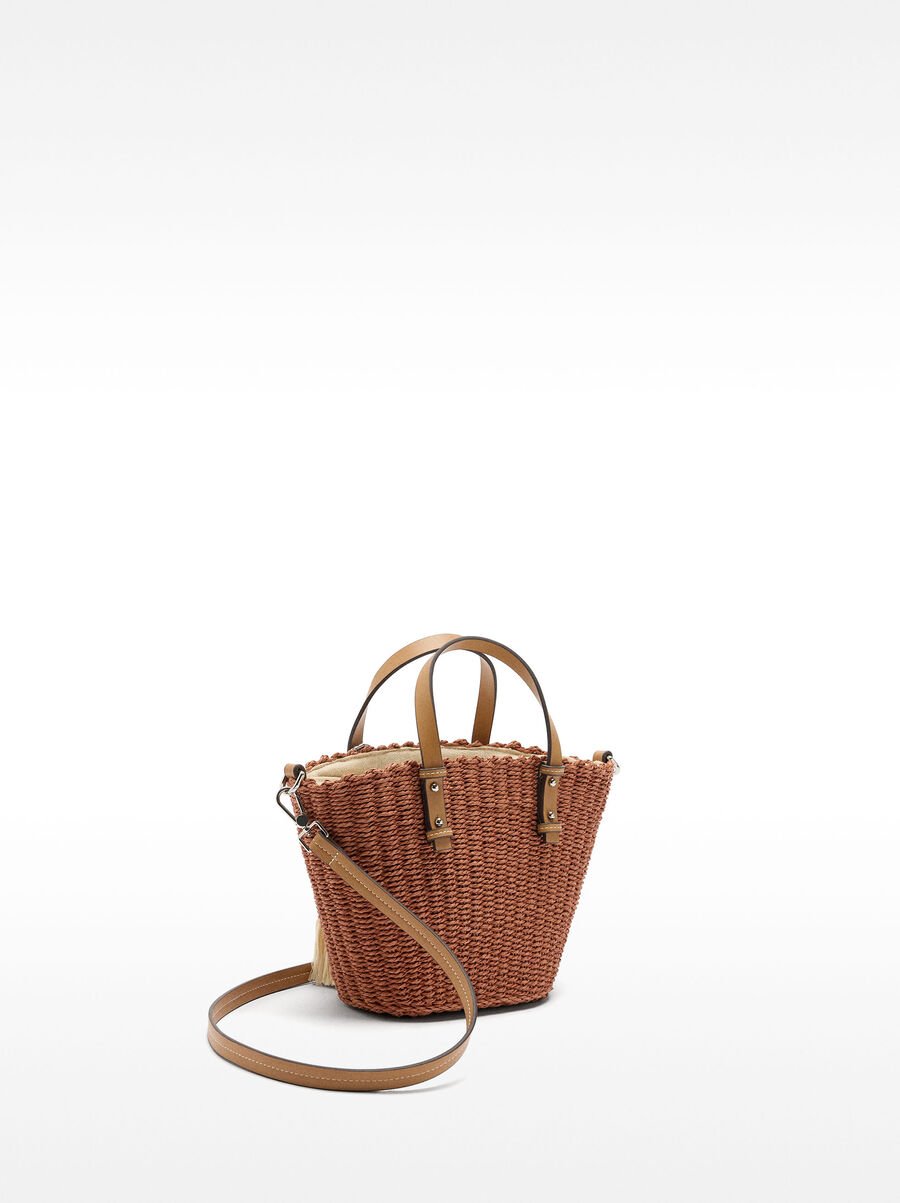 Tote bag with straw effect