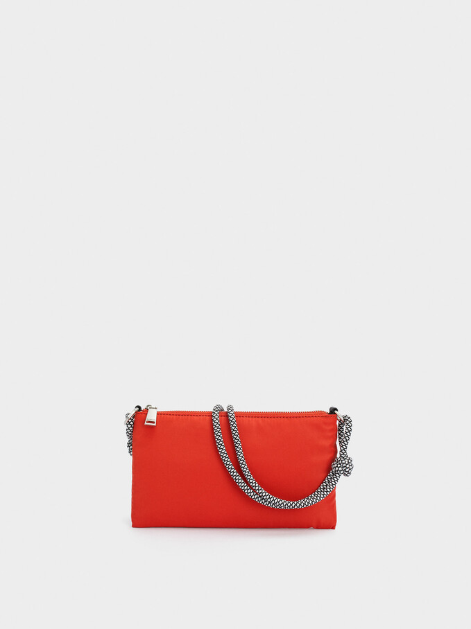 Nylon Shoulder Bag With Double Handle, Orange, hi-res
