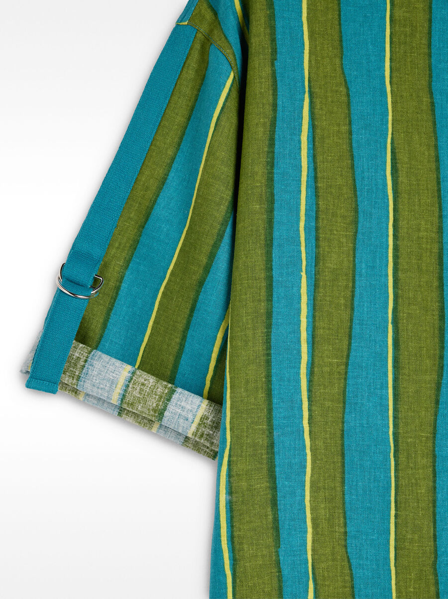 Striped shirtdress linen blend