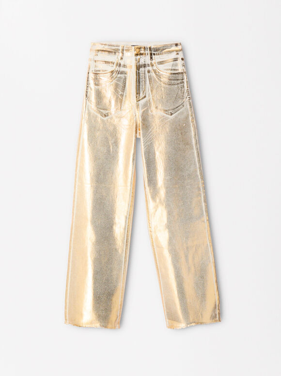 Metallic Jeans, Golden, hi-res