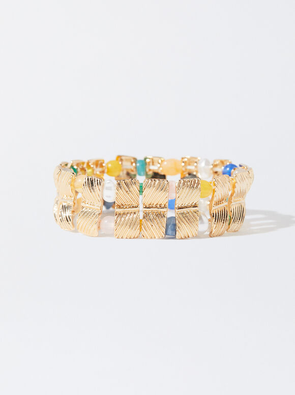 Bracelet Élastique Doré - Multicouleur Fort - Femme - Bracelets 