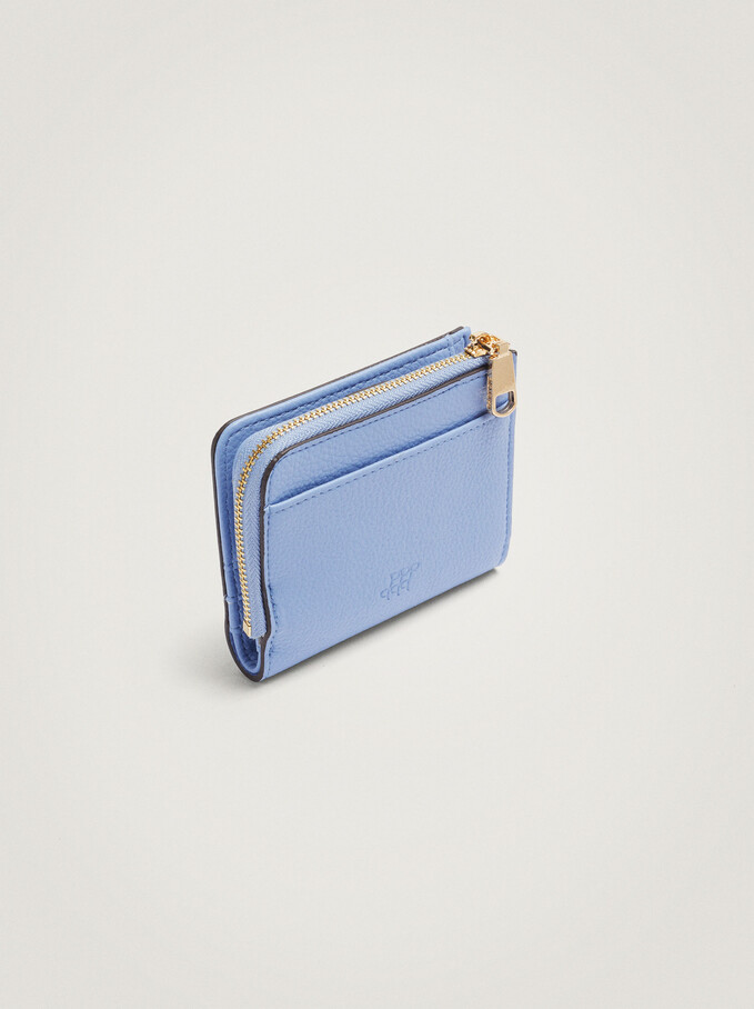 Zipped Wallet, Blue, hi-res