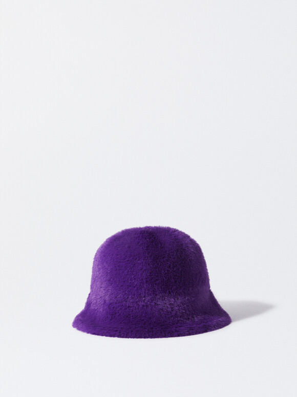 Bucket Hat With Fur, Purple, hi-res