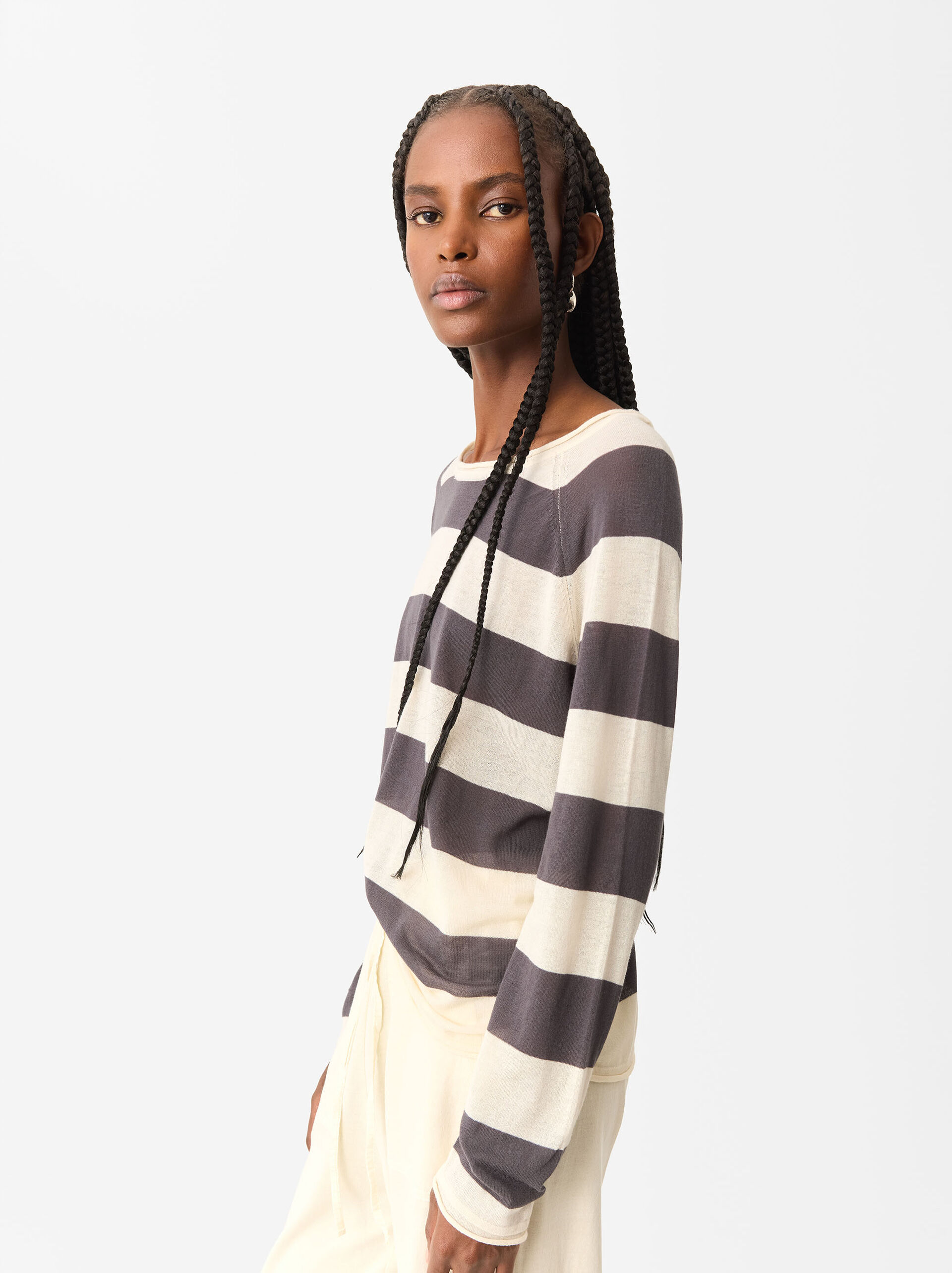 Striped Knit Sweater image number 2.0