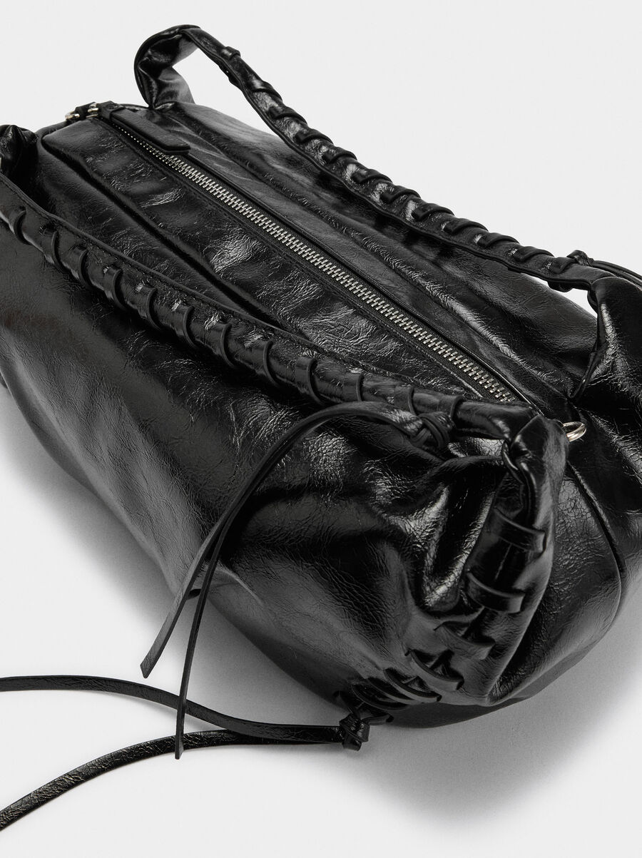 Handbag with patent finish