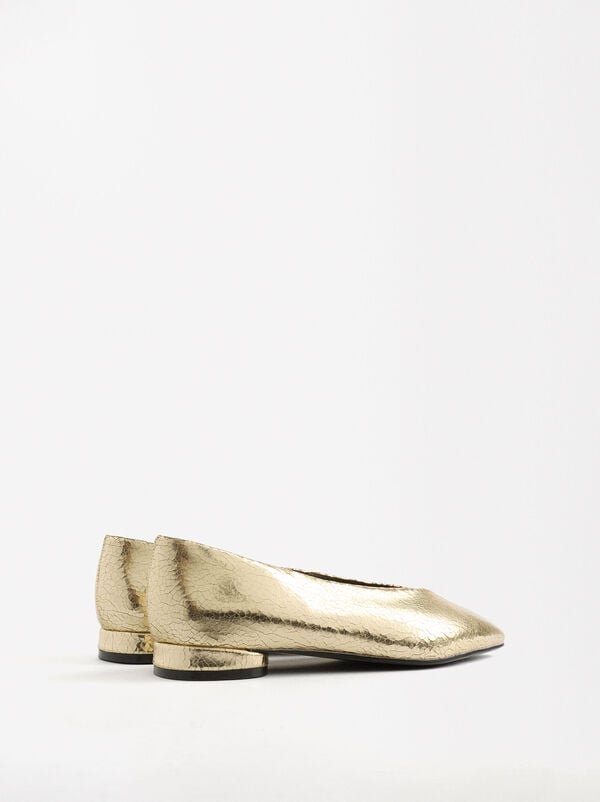 Metallic Flat Shoes