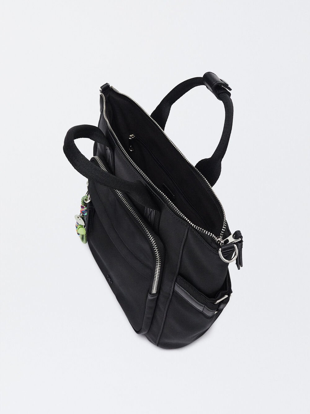 Nylon-Effect Backpack With Multi-Way Straps