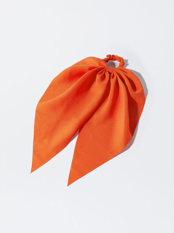 Scrunchie With A Bow, Orange, hi-res