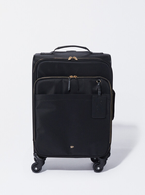 Printed Cabin Trolley With Pendant, Black, hi-res