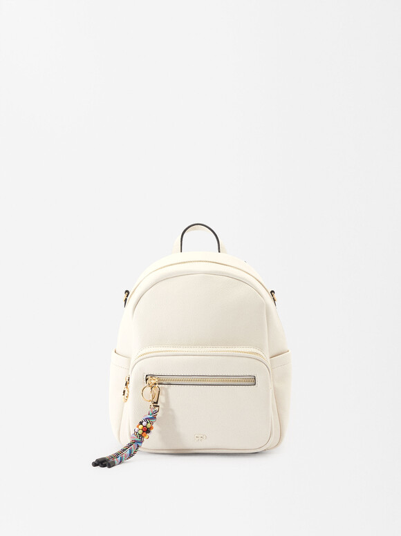 Backpack With Pendant, Ecru, hi-res
