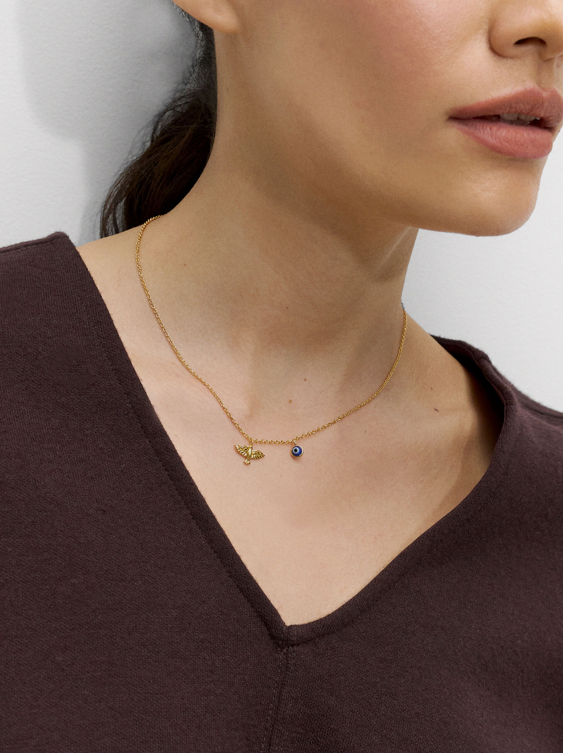 Short necklace dove - 925 sterling silver image number 1.0