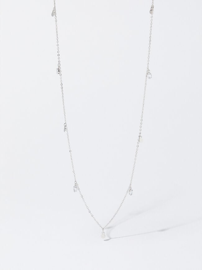 Silver Necklace With Zirconia image number 0.0