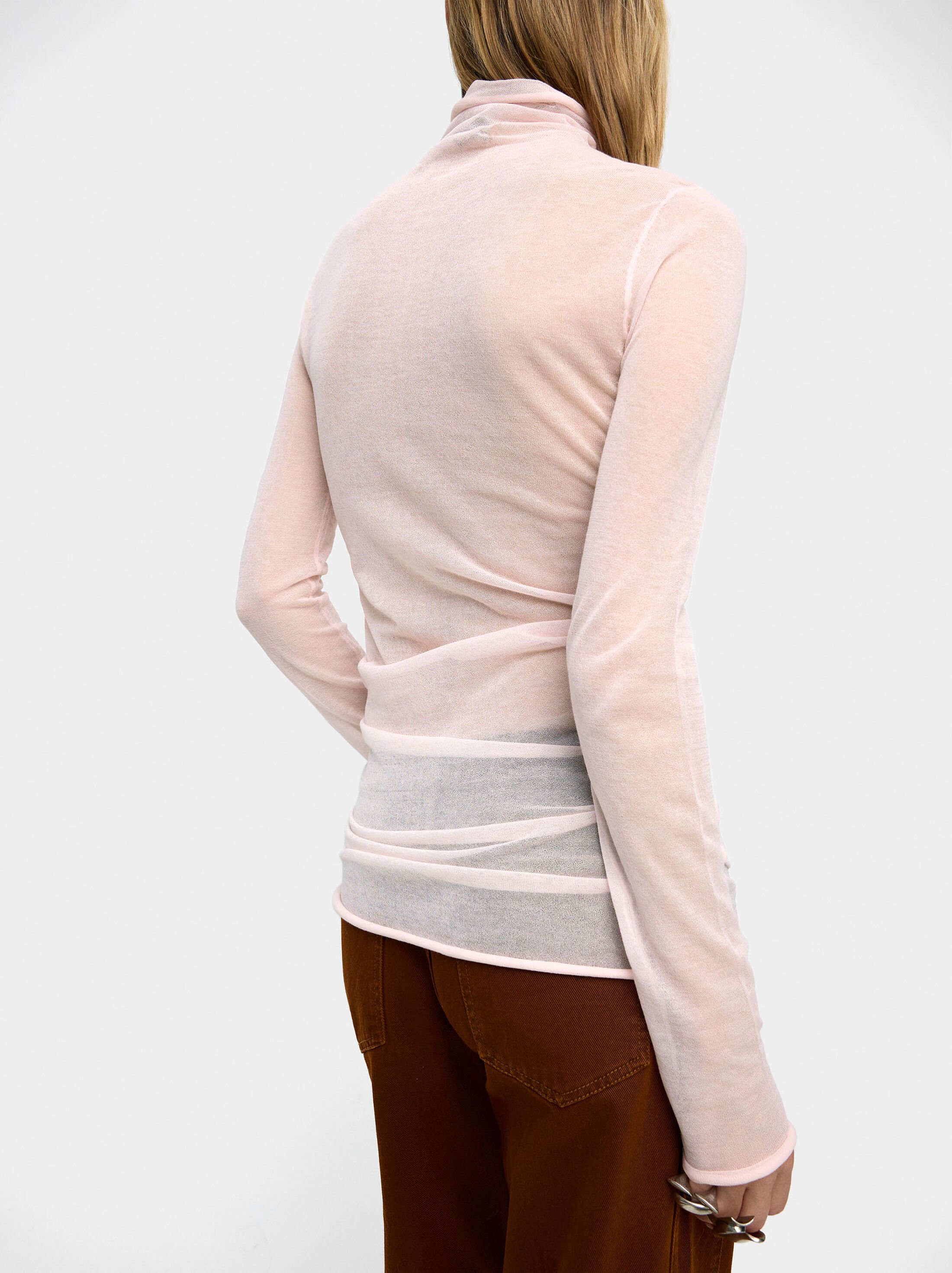 Knit sweater with high neck image number 3.0