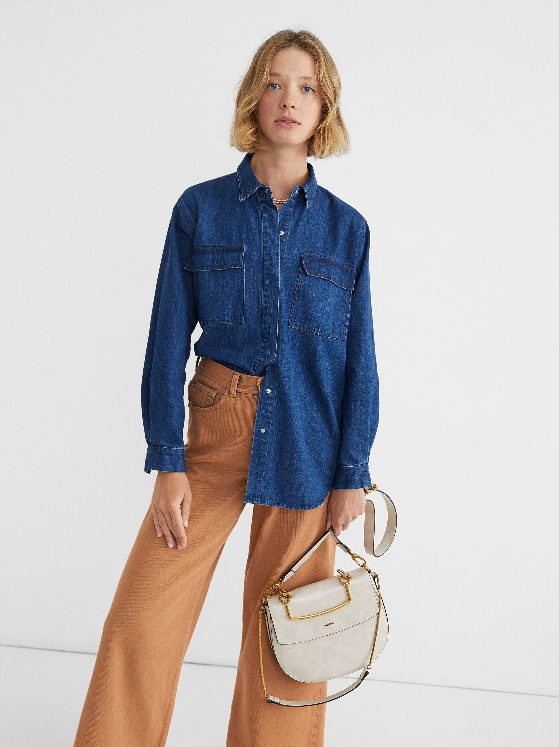 denim shirt with pockets