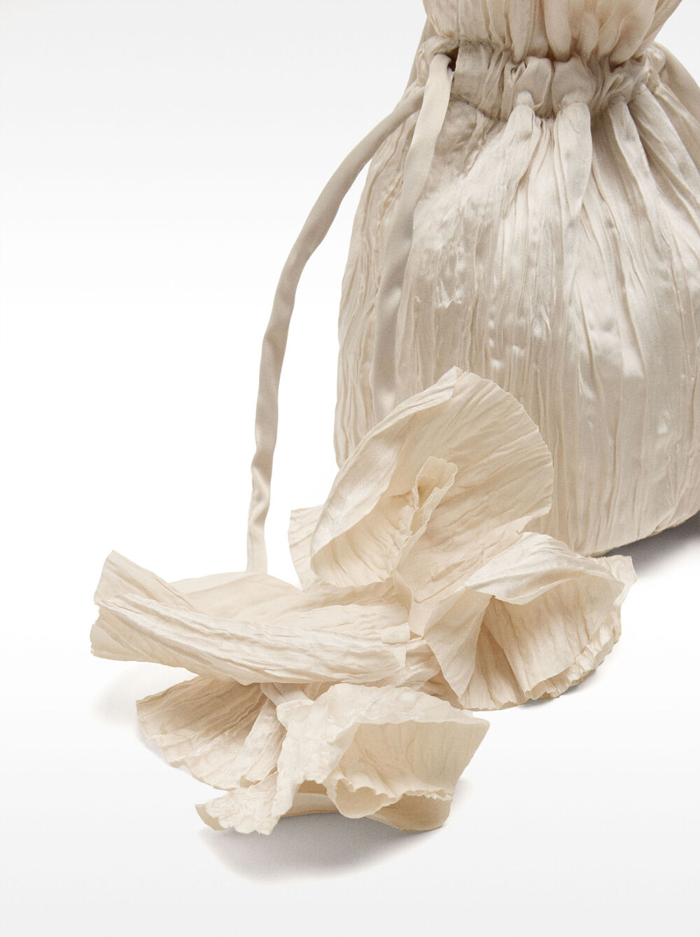 Pleated satin party bag