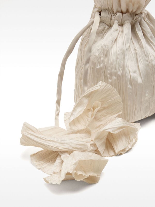 Pleated satin party bag